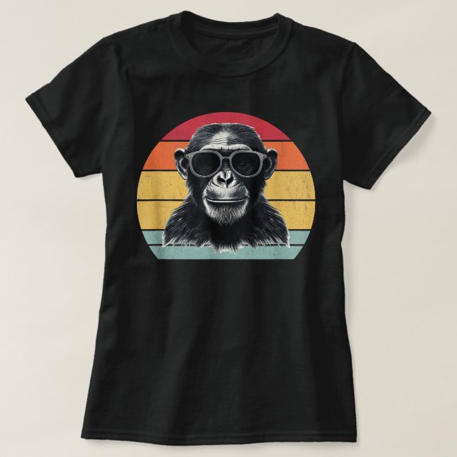 Chimpanzee Monkey Vintage Chimp Monkey Chimpanzee T Shirt (Design framsida)