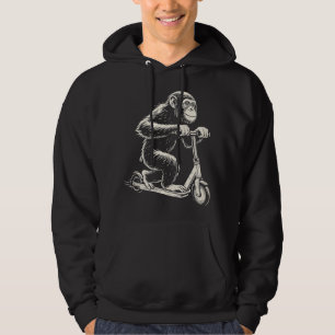 Chimpanzee på en E-Scooter-apa Hoodie