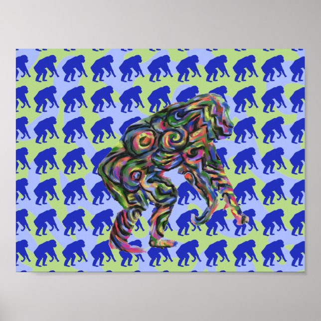 Chimpanzee Pattern Art Poster (Framsidan)