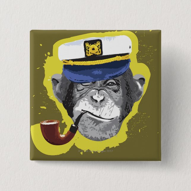 Chimpanzee-rökning Knapp (Framsida)