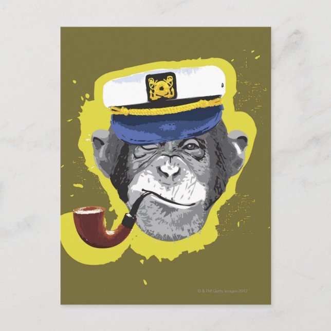 Chimpanzee-rökning Vykort (Framsida)