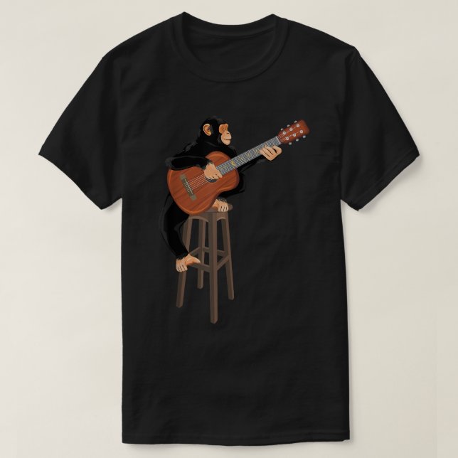 Chimpanzee spelar akustisk gitarr. Lungapa T Shirt (Design framsida)
