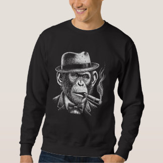 Chimpanzee Wearing Kostym Lång Ärmad Tröja