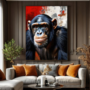 Chimpanzes intensiva gäst canvastryck