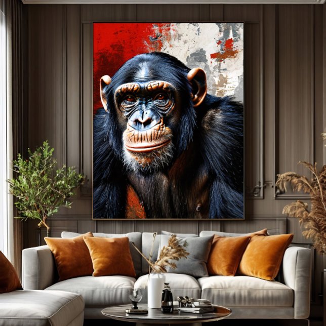 Chimpanzes intensiva gäst canvastryck (Skapare uppladdad)