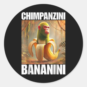 Chimpanzini Bananini - Italienska Brainrot Meme Runt Klistermärke