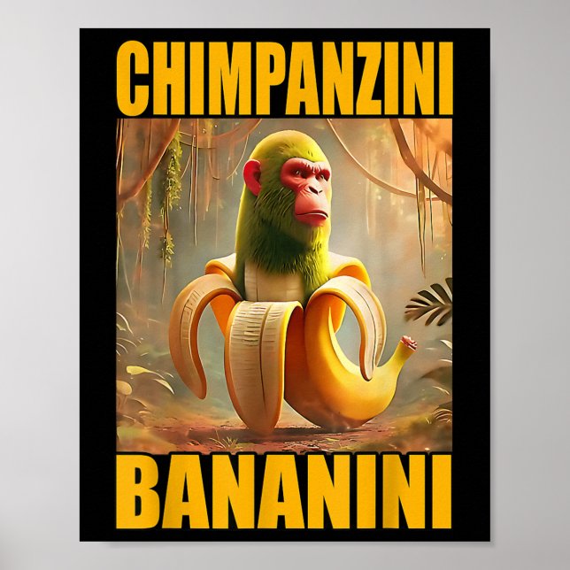 Chimpanzini Bananini Italy Brainrot Meme Boys, G Poster (Framsidan)