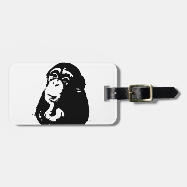 Chimpanzking Chimpanzee, pop Art Thinking Bagagebricka (Horisontell Framsida)