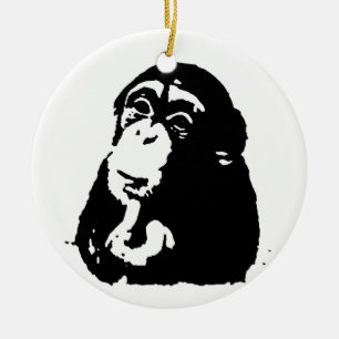 Chimpanzking Chimpanzee, pop Art Thinking Julgransprydnad Keramik