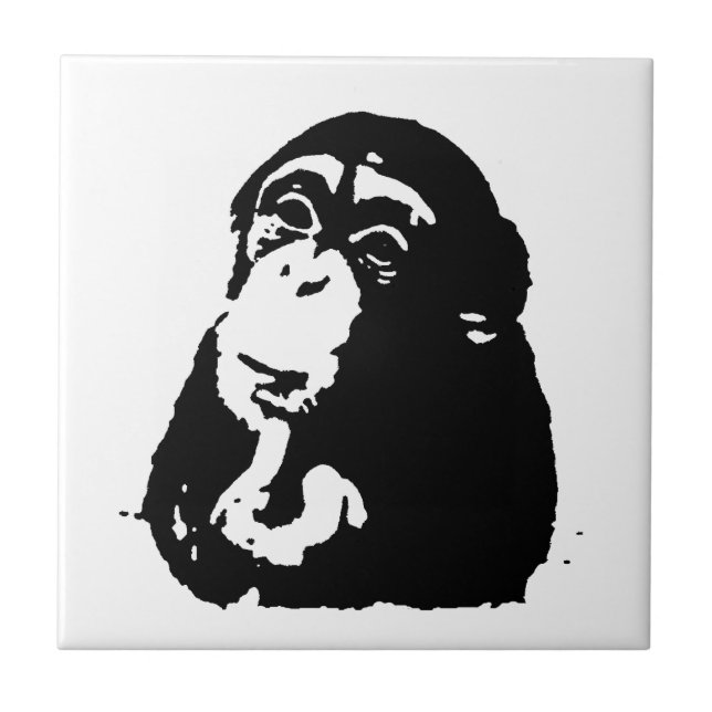 Chimpanzking Chimpanzee, pop Art Thinking Kakelplatta (Framsidan)