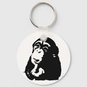 Chimpanzking Chimpanzee, pop Art Thinking Nyckelring
