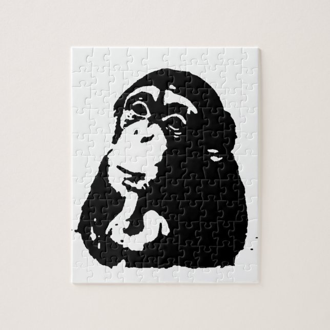 Chimpanzking Chimpanzee, pop Art Thinking Pussel (Vertikal)
