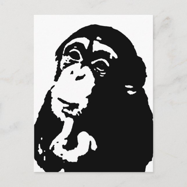 Chimpanzking Chimpanzee, pop Art Thinking Vykort (Framsida)