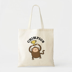 Chimpion Funny Champion Chimpanzee Pun Tygkasse