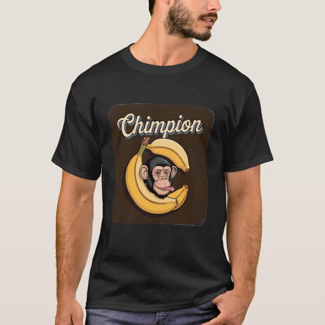 Chimpion Rolig Apelsin Design T Shirt (Framsida)