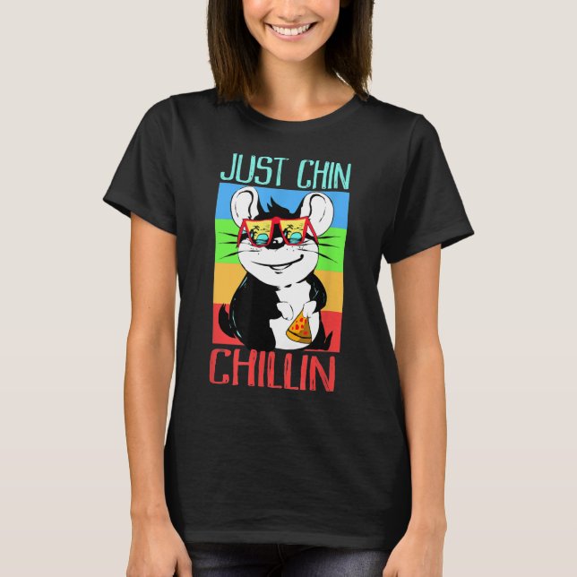 Chin Chillin med den kylda Chinchilla T Shirt (Framsida)