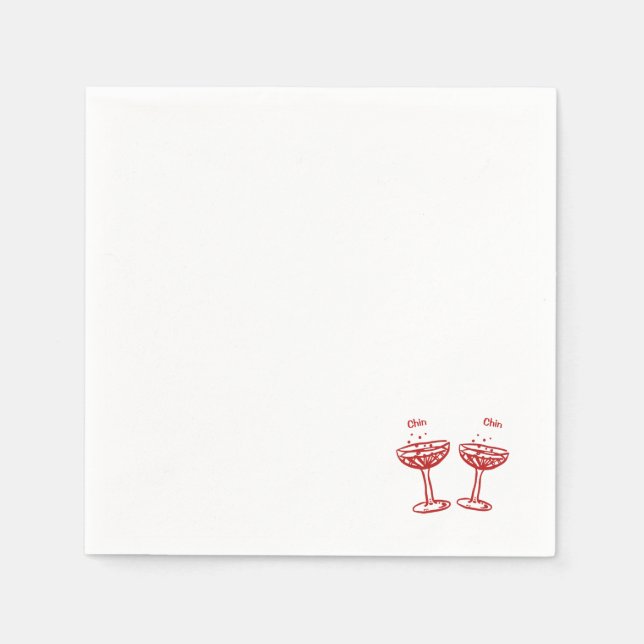 Chin Chin Champagne Party Napkins Pappersservett (Framsidan)