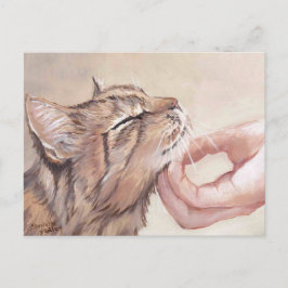 Chin Scratch Cat Art-vykort Vykort