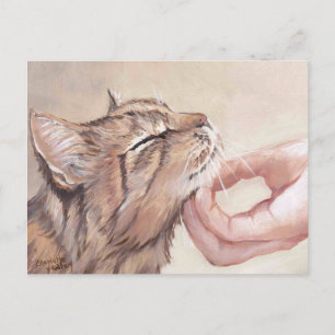 Chin Scratch Cat Art-vykort Vykort