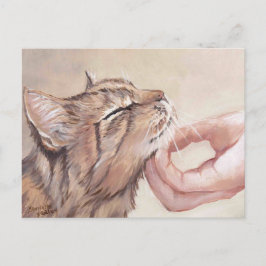 Chin Scratch Cat Art-vykort Vykort