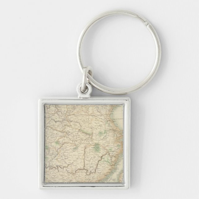 China 2 fyrkantig silverfärgad nyckelring (Framsidan)