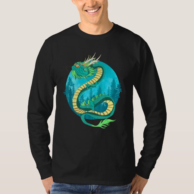 China Asiatisk kultur Mythical Creatature Chine T Shirt (Framsida)