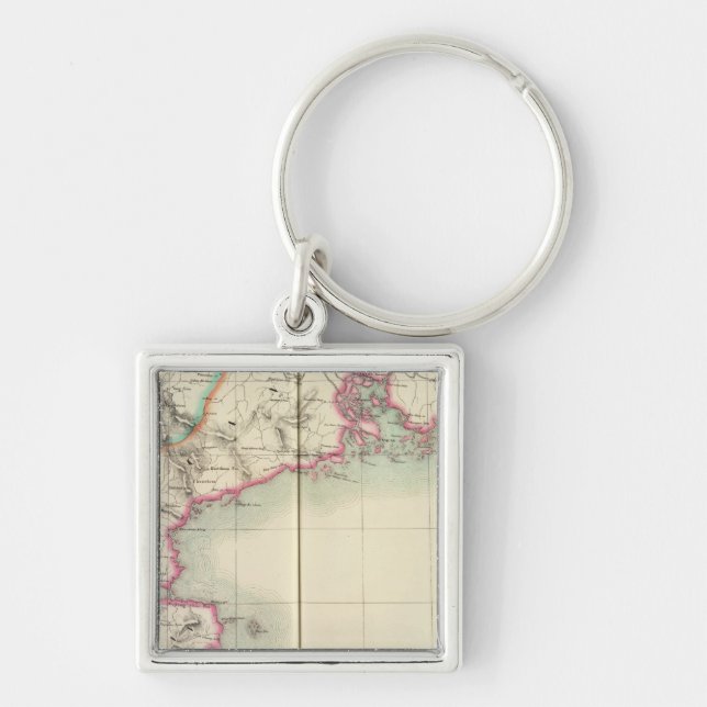 China, Asien 98 Fyrkantig Silverfärgad Nyckelring (Framsidan)