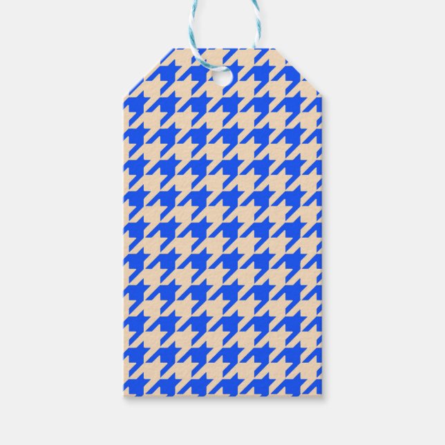 China Blue Houndstooth Presentetikett (Framsidan)