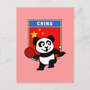 China Bord Tennis Panda Vykort