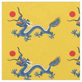 China China Dragon Flagga Qing Dynasty Tyg