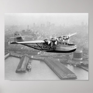 China Clipper Flies Boat Over San Francisco 1922 Poster