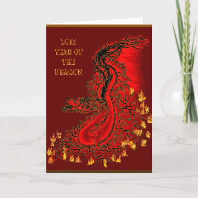 China-Drache - 2012 -Year Of The Dragon Helgkort (Framsida)