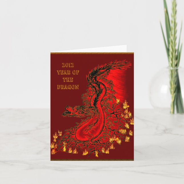 China-Drache - 2012 -Year Of The Dragon Helgkort (Framsida)