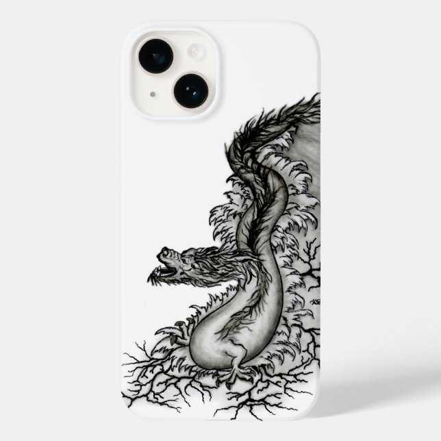 China Dragon, Black and white Design i Tattoostyl (Baksida)