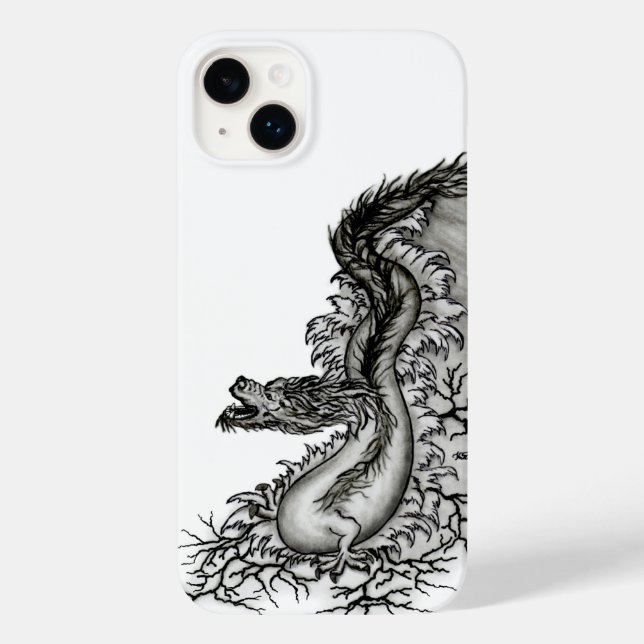 China Dragon, Black and white Design i Tattoostyl (Baksida)