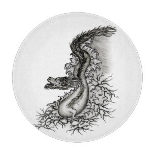China Dragon, Black and white Design i Tattoostyl