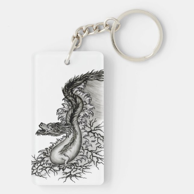 China Dragon, Black and white Design i Tattoostyl (Baksidan)