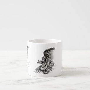 China Dragon, Black and white Design i Tattoostyl Espressomugg