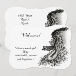 China Dragon, Black and white Design i Tattoostyl Inbjudningar