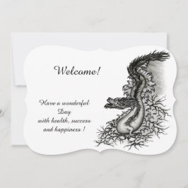 China Dragon, Black and white Design i Tattoostyl Inbjudningar