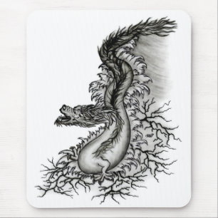 China Dragon, Black and white Design i Tattoostyl Musmatta