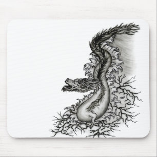 China Dragon, Black and white Design i Tattoostyl Musmatta