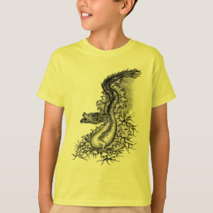 China Dragon, Black and white Design i Tattoostyl T Shirt