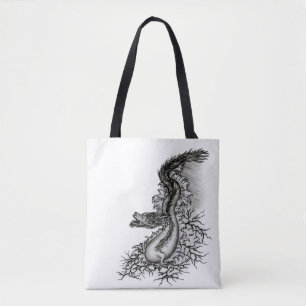 China Dragon, Black and white Design i Tattoostyl Tygkasse
