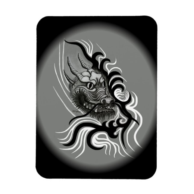 China-Dragon i Tattoo Stil Magnet (Vertikal)