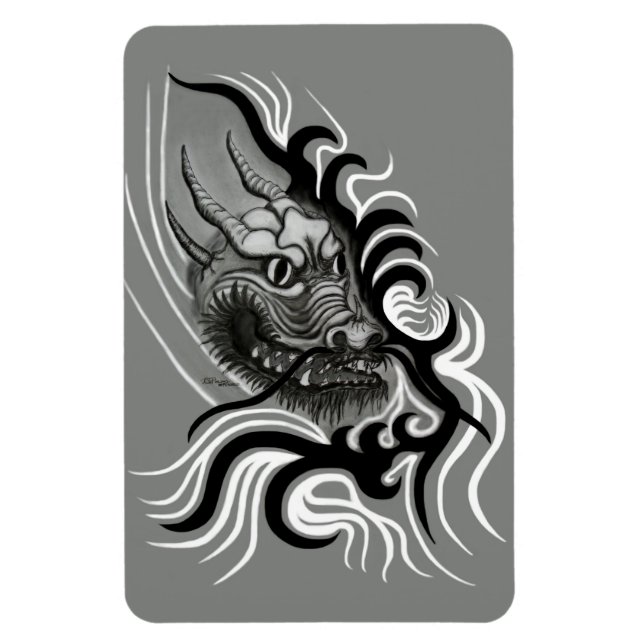 China Dragon i Tattoostyle Magnet (Vertikal)