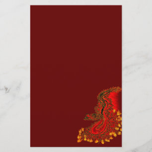 China Dragon red och guld design Brevpapper
