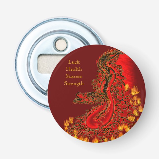 China Dragon red och guld design Flasköppnare (Framsidan)