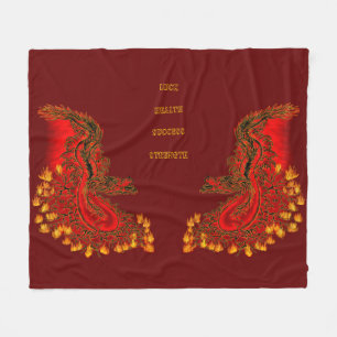 China Dragon red och guld design Fleecefilt