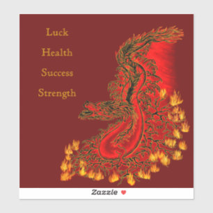 China Dragon red och guld design Klistermärken